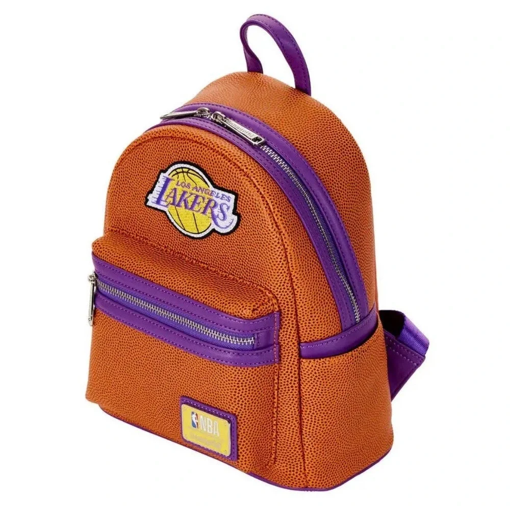 NBA Los Angeles Lakers Basketball Logo Mini Backpack Double Strap Shoulder Bag P